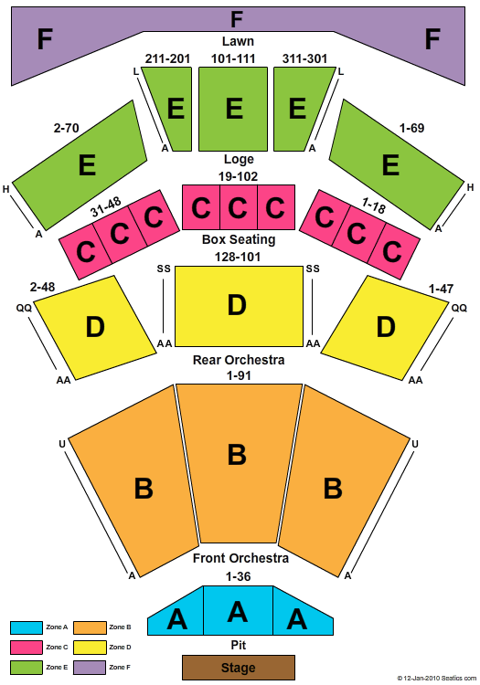 Filene Center Seating Chart
